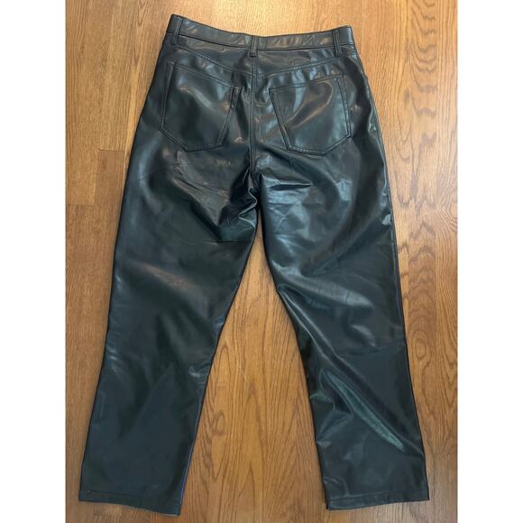 Abercrombie The 90’s Straight Ultra High Rise Faux Leather Jeans Sz 14/32 - Picture 9 of 11